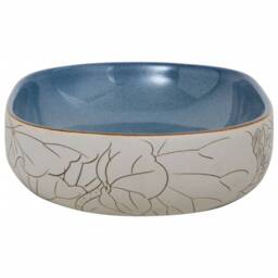 Berkfield Home Durable Countertop Basin Sand & Blue Oval 59x40x14 cm Ceramic - Size: 59 x 40 x 14 cm - thumbnail 5