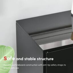 Wyld Haus Lino High Gloss Black Sideboard 2 Drawers 3 Doors Push Click Opening - thumbnail 6