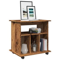 Berkfield Home Rolling Cabinet Old Wood 60x45x60 cm Engineered Wood in Brown - Size: 60 x 45 x 60 cm - thumbnail 2