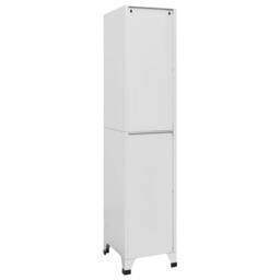 Berkfield Home Locker Cabinet with 2 Compartments 38x45x180 cm in Light Grey - Size: 38 x 45 x 180 cm - thumbnail 5