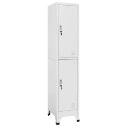 Berkfield Home Locker Cabinet with 2 Compartments 38x45x180 cm in Light Grey - Size: 38 x 45 x 180 cm - thumbnail 1