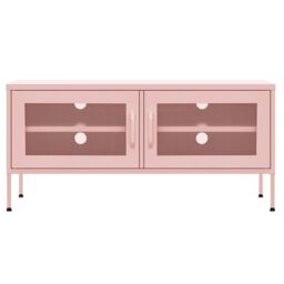 Berkfield Home TV Cabinet Pink 105x35x50 cm Steel - Size: 105 x 35 x 50 cm - thumbnail 3