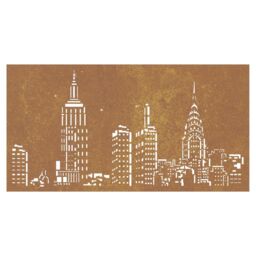 Berkfield Home Garden Wall Decoration 105x55 cm Corten Steel Skyline Design in Brown - thumbnail 4