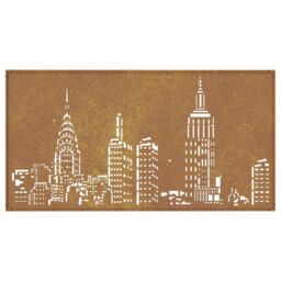 Berkfield Home Garden Wall Decoration 105x55 cm Corten Steel Skyline Design in Brown - thumbnail 5