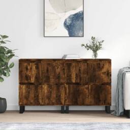 Berkfield Home Sideboards 2 pcs Smoked Oak Engineered Wood in Brown - thumbnail 2