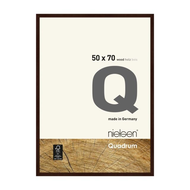 nielsen Quadrum 50 x 70cm Wooden Picture Frame With Protective Glass Front in Dark Brown - Size: 50 x 70 cm - image 1