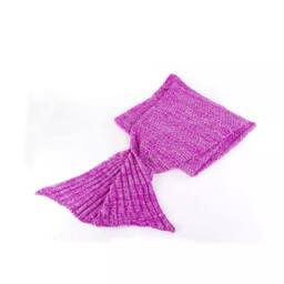 Lovii Knitted Mermaid Tail Blanket in Pink - Size: 180 cm x 90 cm - thumbnail 3