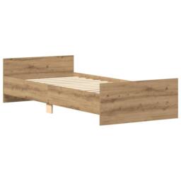 Berkfield Home Durable Bed Frame Frame Artisan Oak 90x190 cm Single Wood in Brown - thumbnail 4