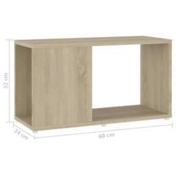Berkfield Home TV Cabinet Sonoma Oak 60x24x32cm Engineered Wood in Light Oak - Size: 60 x 24 x 32 cm - thumbnail 6
