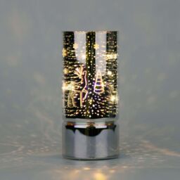 Shatchi 17cm Christmas Decorated Vase Led Irrid Glass Vase / Forest in Red - thumbnail 3