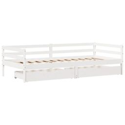 Berkfield Home Daybed with Drawers without Mattress White 90x200 cm Solid Wood - thumbnail 3