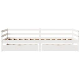 Berkfield Home Daybed with Drawers without Mattress White 90x200 cm Solid Wood - thumbnail 4