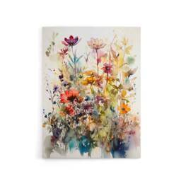 "Artery8 Spring Wildflowers Watercolour Canvas Wall Art Print - Size: W18"" x H24""" - thumbnail 1