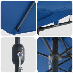 Berkfield Home Garden Parasol Folding Blue 385 x 209 x 244 cm Fabric - thumbnail 7