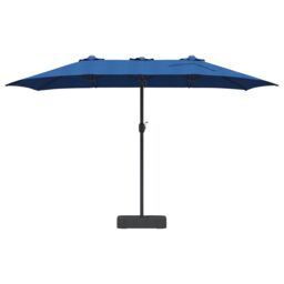 Berkfield Home Garden Parasol Folding Blue 385 x 209 x 244 cm Fabric - thumbnail 4