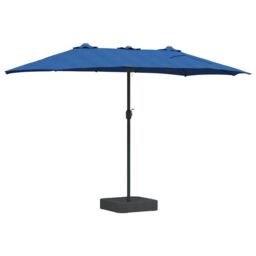 Berkfield Home Garden Parasol Folding Blue 385 x 209 x 244 cm Fabric - thumbnail 6