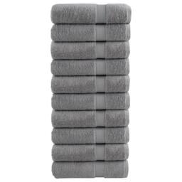 Berkfield Home Premium Bath Towels SOLUND 10pcs Grey 100x150cm 600gsm - thumbnail 2