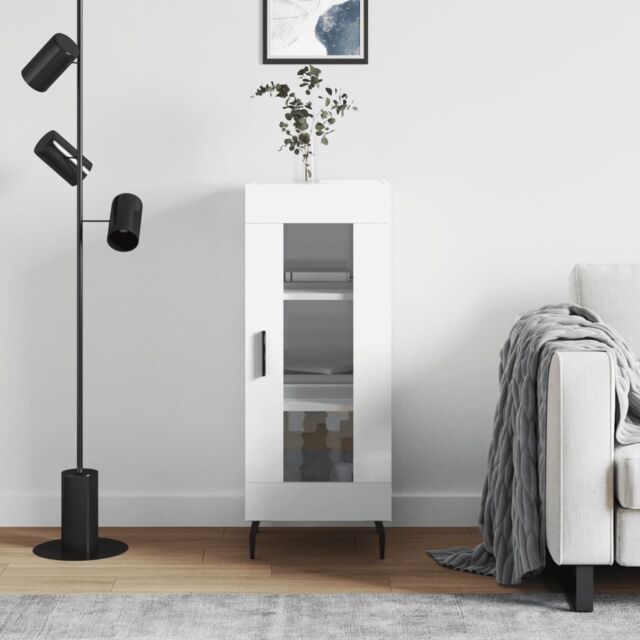 Berkfield Home Sideboard High Gloss White 34.5x34x90 cm Engineered Wood - image 1