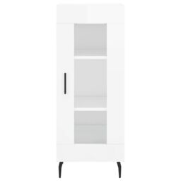 Berkfield Home Sideboard High Gloss White 34.5x34x90 cm Engineered Wood - thumbnail 5