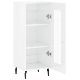 Berkfield Home Sideboard High Gloss White 34.5x34x90 cm Engineered Wood - thumbnail 6
