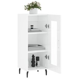 Berkfield Home Sideboard High Gloss White 34.5x34x90 cm Engineered Wood - thumbnail 4