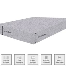 Grace Luxury Microfiber 40cm Extra Deep Pocket Fitted Sheets in Light Grey - Size: King Fitted - thumbnail 3