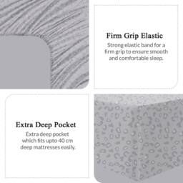 Grace Luxury Microfiber 40cm Extra Deep Pocket Fitted Sheets in Light Grey - Size: King Fitted - thumbnail 4