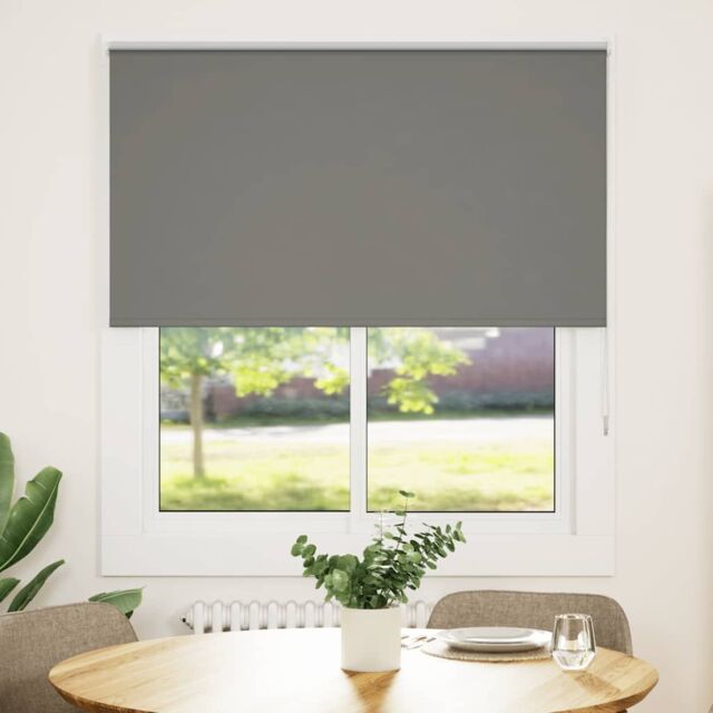 Berkfield Home Roller Blind Blackout Grey 125x130 cm Fabric Width 121.6 cm Polyester - image 1