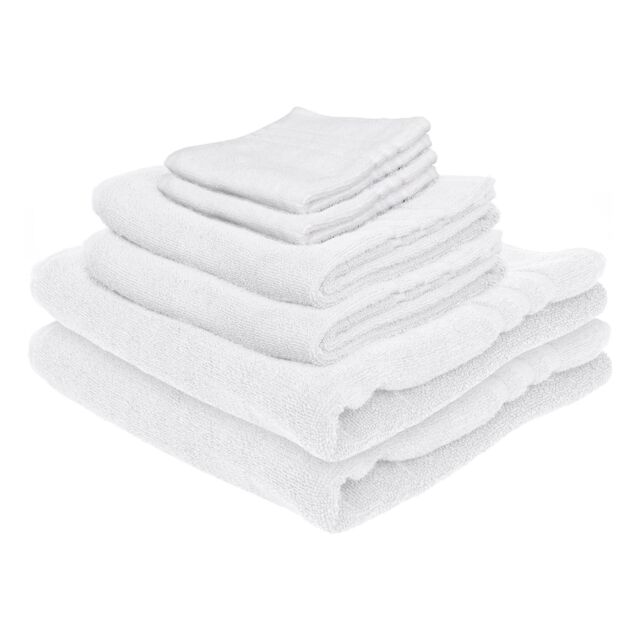 Nicola Spring 6pc Cotton Towels Set - 135cm x 70cm in White - image 1