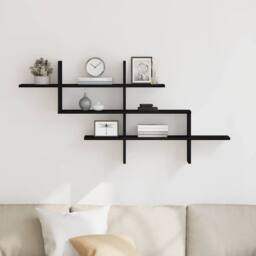 Berkfield Home Wall Shelf Black Oak 124.5x18x60.5 cm Engineered Wood - thumbnail 3