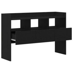 Berkfield Home Black Oak Sideboard 105x30x70 cm Made from Engineered Wood - Size: 105 x 30 x 70 cm - thumbnail 5