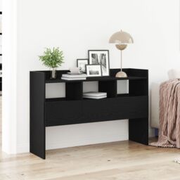 Berkfield Home Black Oak Sideboard 105x30x70 cm Made from Engineered Wood - Size: 105 x 30 x 70 cm - thumbnail 1