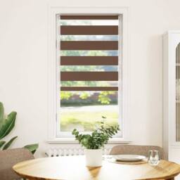 Berkfield Home Elegant Zebra Blind Brown 65x150 cm Fabric Width 60.9 cm Polyester - thumbnail 3