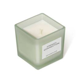 French Connection Square Glass Candle Vetiver & Oud 220g Single Wick Scented Candle in Green - thumbnail 1