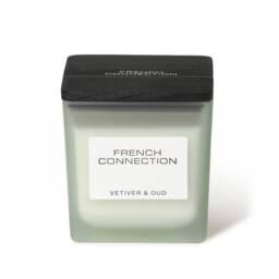 French Connection Square Glass Candle Vetiver & Oud 220g Single Wick Scented Candle in Green - thumbnail 4