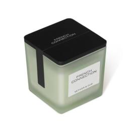 French Connection Square Glass Candle Vetiver & Oud 220g Single Wick Scented Candle in Green - thumbnail 3