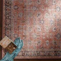 Livabliss Colin-Washable Brown Orange Grey Traditionnal Vintage Boho Living Dining Rug - Size: 200 cm x 275 cm - thumbnail 7