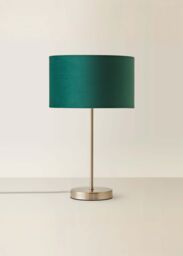 ValueLights Charlie Chrome Stem Table Lamp Light with Velvet Shade in Bottle Green - Size: 10 inches - thumbnail 3