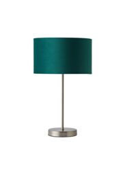 ValueLights Charlie Chrome Stem Table Lamp Light with Velvet Shade in Bottle Green - Size: 10 inches - thumbnail 7