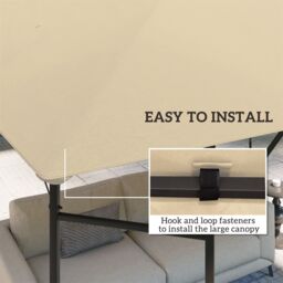 OUTSUNNY 3 x 3(m) Gazebo Canopy Replacement Cover with Drain Holes, Beige - thumbnail 5