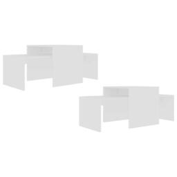 Berkfield Home Durable Coffee Table Set White 100x48x40 cm Engineered Wood - Size: 100 x 48 x 40 cm - thumbnail 5