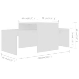 Berkfield Home Durable Coffee Table Set White 100x48x40 cm Engineered Wood - Size: 100 x 48 x 40 cm - thumbnail 7