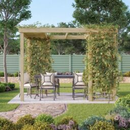 Rutland County Garden Furniture Ltd Panel Pergola - Wood - L480 x W480 cm - Light Green - thumbnail 4