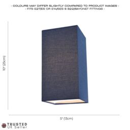 Happy Homewares Contemporary & Stylish Linen Fabric Lamp Shade in Midnight - Size: 12 inches - thumbnail 6