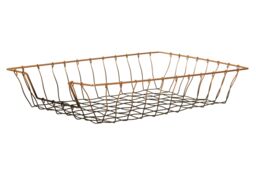 Orsina Black & Rose Gold Finish Rectangular Tray, Lightweight Iron Tableware, Functional Accessory for Office Use - thumbnail 3