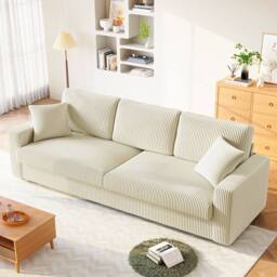 Dprodo Deep 4 Seat Sofa, 256cm Mid Century Modern Couches in Beige - Size: 2 Pack - thumbnail 8