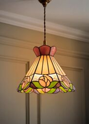 ValueLights Evelyn Tiffany Rose Glass Easy Fit Ceiling Pendant Light Lamp Shade - thumbnail 2