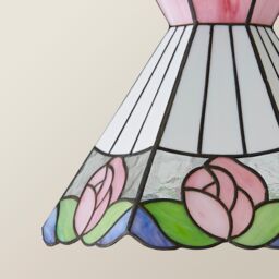 ValueLights Evelyn Tiffany Rose Glass Easy Fit Ceiling Pendant Light Lamp Shade - thumbnail 4