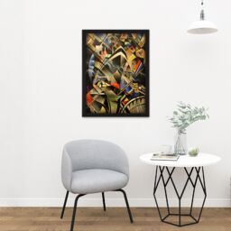 "Artery8 Wall Art Print Nevinson The Arrival Abstract Futurist Painting Large Framed Wall Décor Art in White - Size: W18"" x H24""" - thumbnail 2