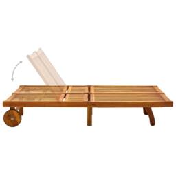 Berkfield Home 2-Person Sun Lounger Solid Acacia Wood in Brown - thumbnail 5